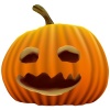 【ワンポイントイラスト】リアルなかぼちゃ06　ジャックオーランタン