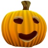 【ワンポイントイラスト】リアルなかぼちゃ07　ジャックオーランタン
