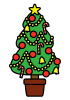 クリスマスツリーのイラスト　(透過PNG)