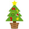クリスマス　かわいいクリスマスツリーのイラスト【透過PNG】