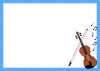 バイオリンのメッセージカード（ブルー系）