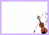 バイオリンのメッセージカード（パープル系）