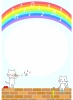 雨上がりの虹と猫のカード