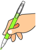 【透過png】手の動き、手の仕事・ペンを持つ、書く、消す6