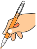 【透過png】手の動き、手の仕事・ペンを持つ、書く、消す4
