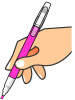 【透過png】手の動き、手の仕事・ペンを持つ、書く、消す3