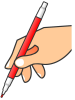 【透過png】手の動き、手の仕事・ペンを持つ、書く、消す1