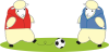 羊のサッカー（カラー）（透過PNG）