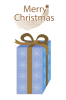 ブルーのクリスマスプレゼントのボックスのPNG透過素材