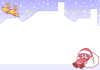 クリスマス・女の子サンタと逃走トナカイのフレーム２【透過PNG】
