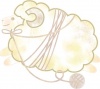 年賀状　未（羊）と毛糸イラスト【透過PNG】