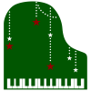 クリスマスカラーの星とピアノＢ