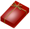 クリスマスのプレゼントボックス・長方形に細いリボン