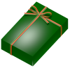 クリスマスのプレゼントボックス・長方形に細いリボンＢ