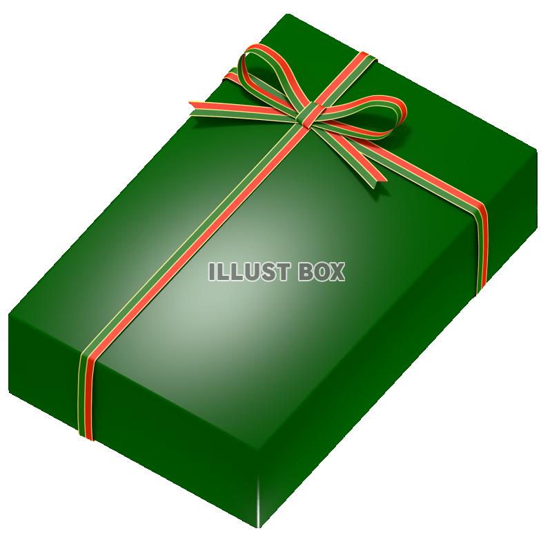 クリスマスのプレゼントボックス・長方形に細いリボンＢ