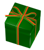 クリスマスのプレゼントボックス・四角に細いリボンＢ