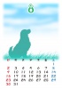 【2015カレンダー】草原と犬のシルエット　8月