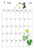 葉っぱと小人のカレンダー7月