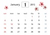 2015年カレンダー1月　手描き模様