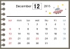 2015年カレンダー12月　リングノート