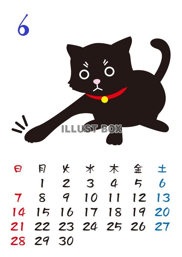 【2015】カレンダー黒猫ミー　6月