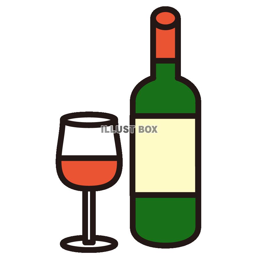 赤ワインの瓶とグラス