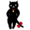 ネコ／黒猫リボン