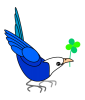 【透過png】青い鳥と四つ葉のクローバー11