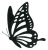 アゲハ蝶（モノクロ）左向き【透過PNG】