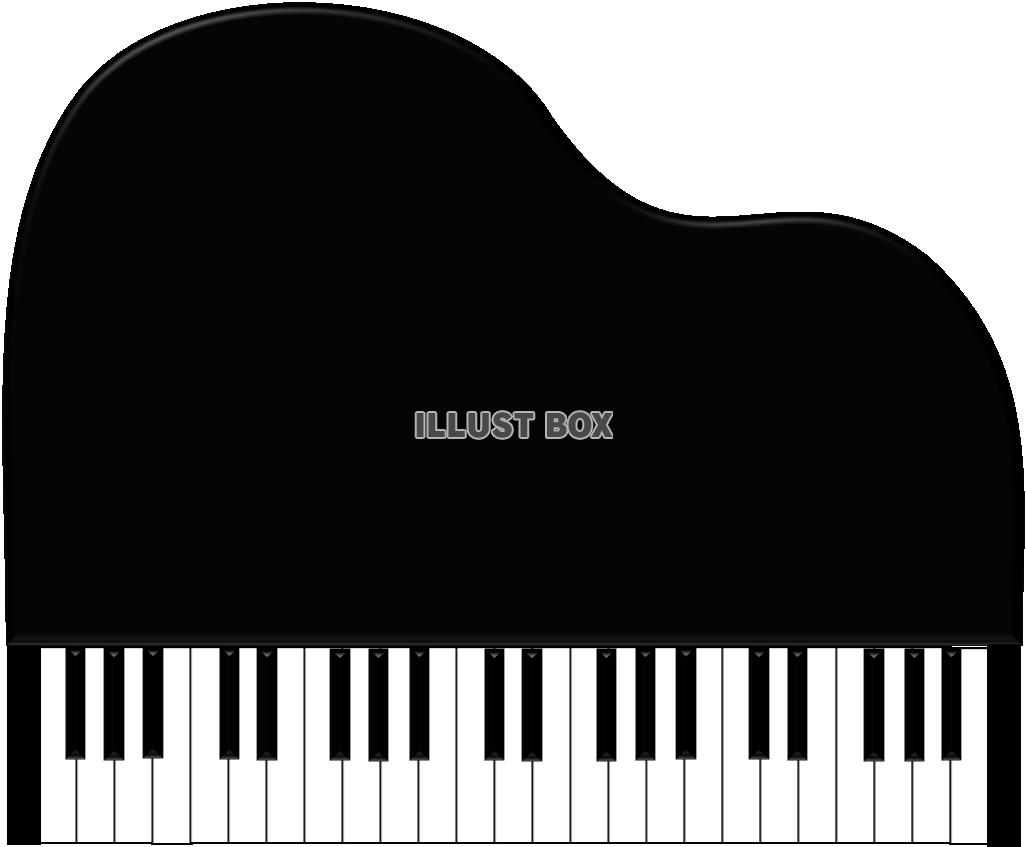 黒ピアノ　透過png