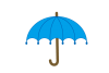 可愛い水色の雨傘のPNG透過イラスト