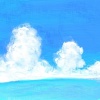 入道雲と海