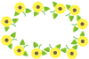 黄色のひまわりの花の可愛いフレーム
