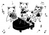 猫さんたちの音楽会（白黒版）
