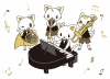 猫さんたちの音楽会（色数少なめ）