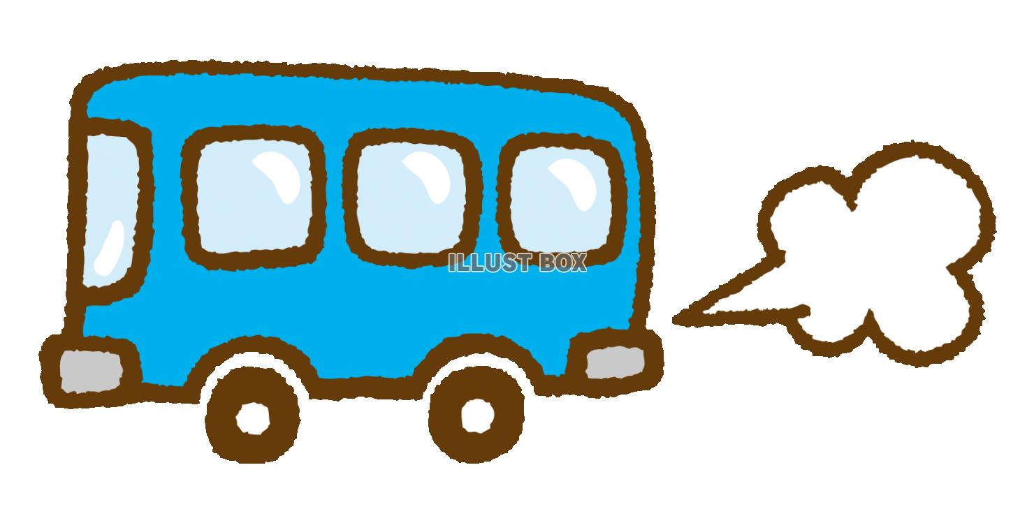 可愛い手描きのバスとガス