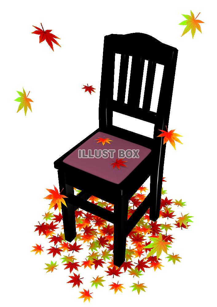 紅葉とピアノ椅子