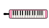 鍵盤ハーモニカのイラスト　ピンク1　(透過PNG)