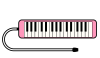 鍵盤ハーモニカのイラスト　ピンク2　(透過PNG)