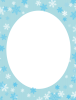 雪の結晶フレーム(水色・楕円)