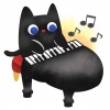 ピアノを弾く黒猫