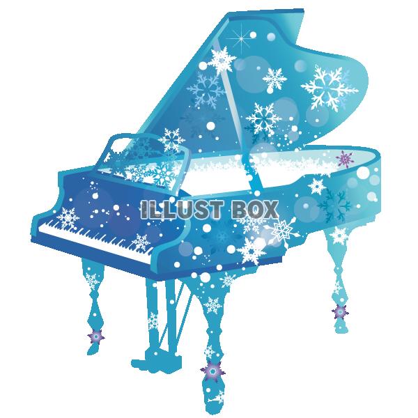 雪のピアノイラスト【透過PNG】