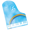 ピアノと虹のイラスト【透過PNG】