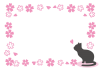 猫と桜のフレーム（ピンク）