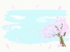 水彩風　桜の木のフレーム