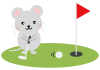 パターゴルフをする動物(png・CSeps）
