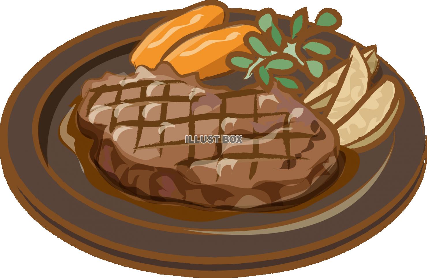 画像 ステーキのイラスト素材集 かわいい肉のイラストまとめ Naver まとめ