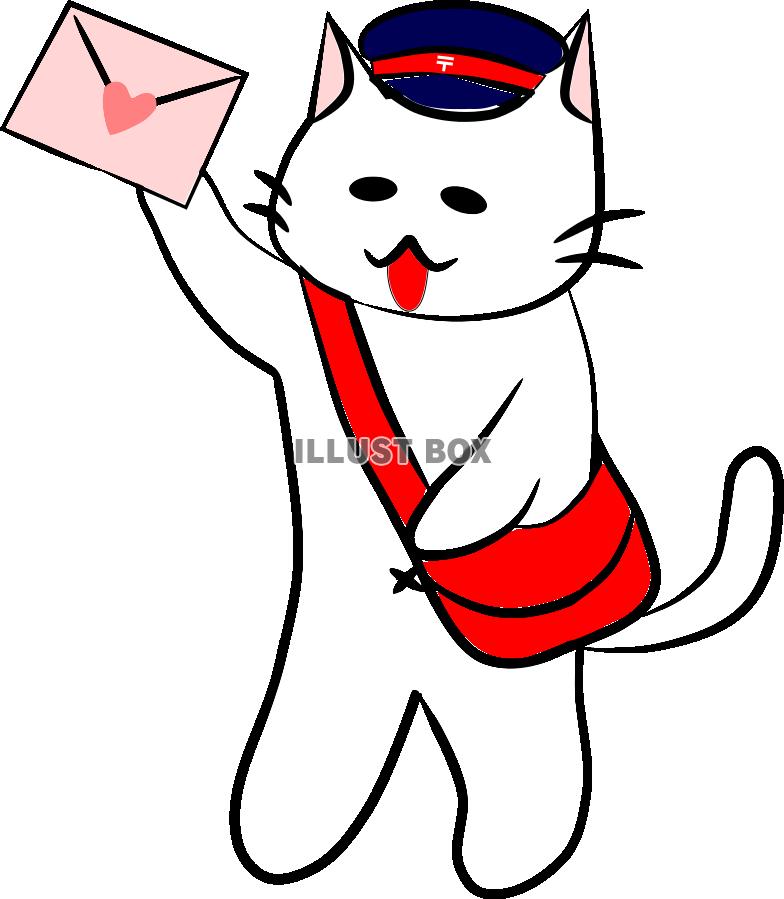 猫の郵便屋さん【PNG透過】