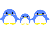 丸っこいペンギン　親子　02　【透過PNG】