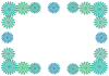 青い花のフレーム4・背景透過処理png画像